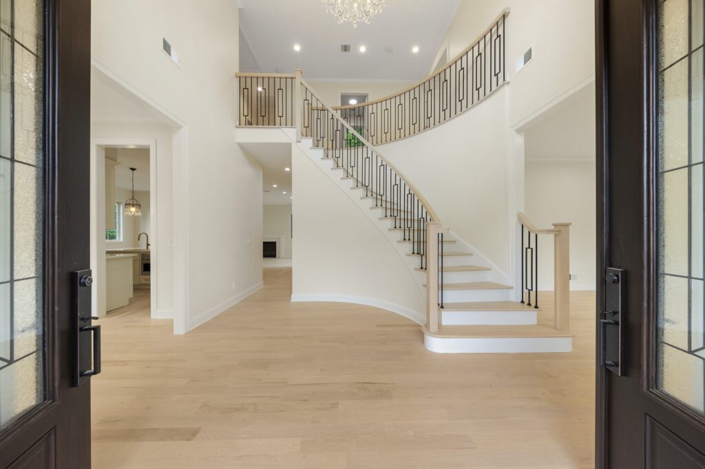 staircase in a newly renovated home.