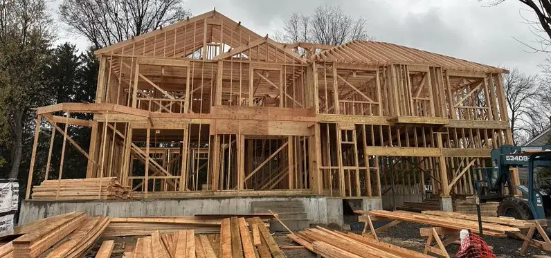 custom home build in mountainside