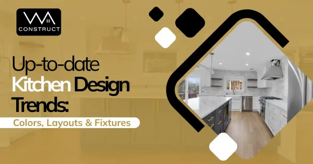 Modern kitchen showcasing the latest design trends with sleek cabinetry, stylish appliances, and contemporary decor.