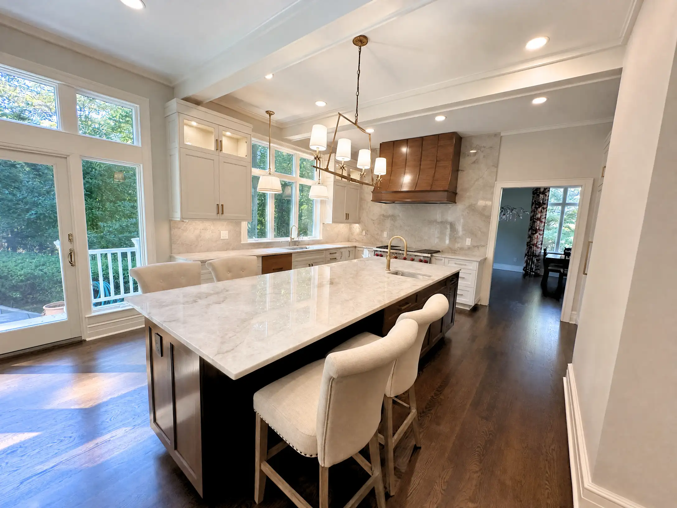 countertop kitchen with wooden brown color scheme