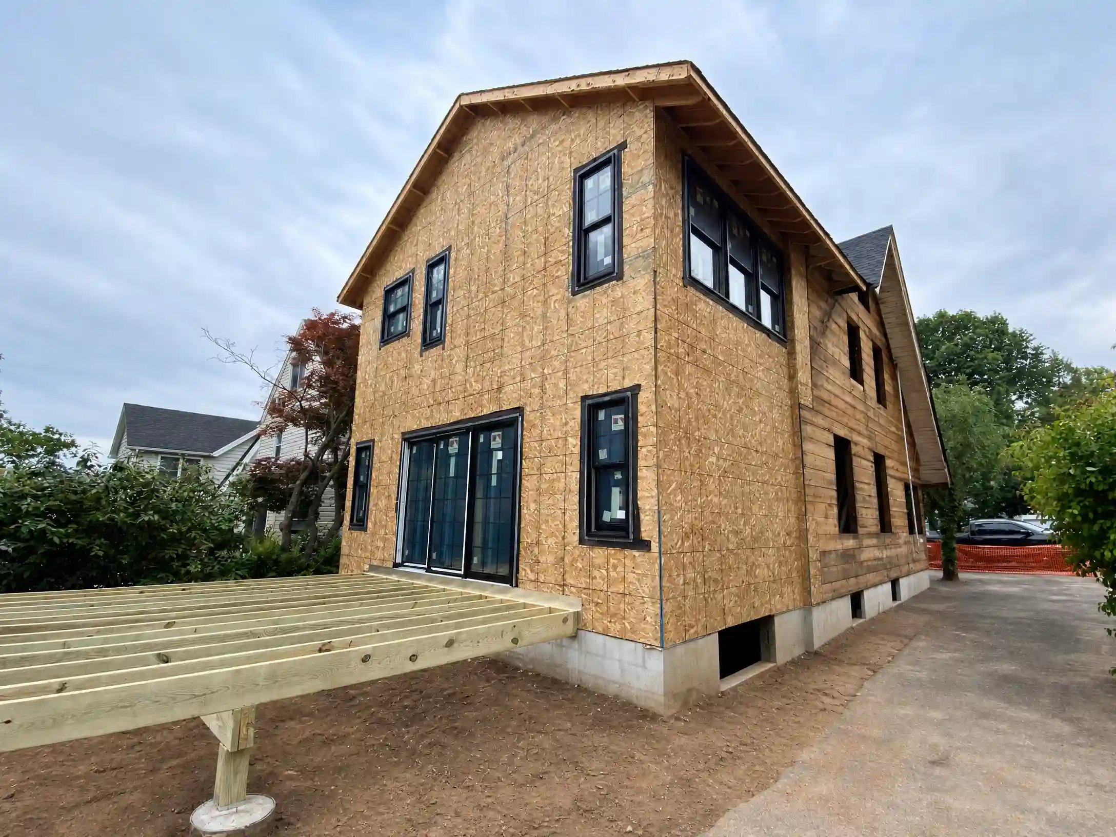 Construction in progress: Addition rear exterior